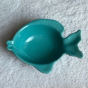 Ceramic Fish-Shaped Bowl Trinket Dish Teal